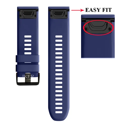 Dark Blue 22 26 мм Quick Release EasyFit силиконовый ремешок для часов Ремешок для Garmin Fenix 5X5 5 Plus 3 3HR S60 D2 Mk1 Tactix Bravo ремешок для часов - Цвет: Dark Blue