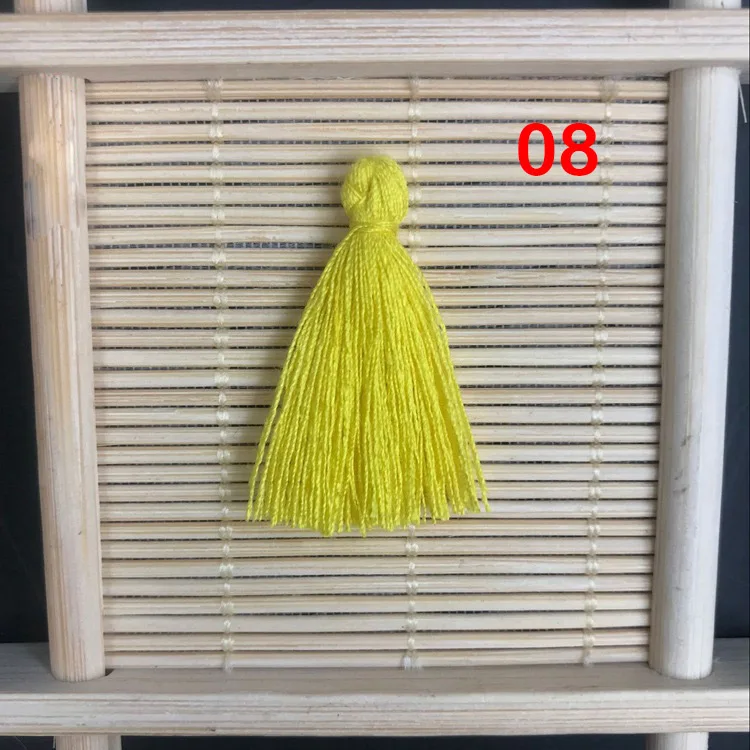 Color card No. 08 50 шт., 3 см, мини-подвеска с хлопковой кисточкой, бахрома, сделай сам, маленькая кисточка, отделка, серьги, изготовление украшений, одежда, занавески, аксессуары для шитья - Цвет: Color card No. 08