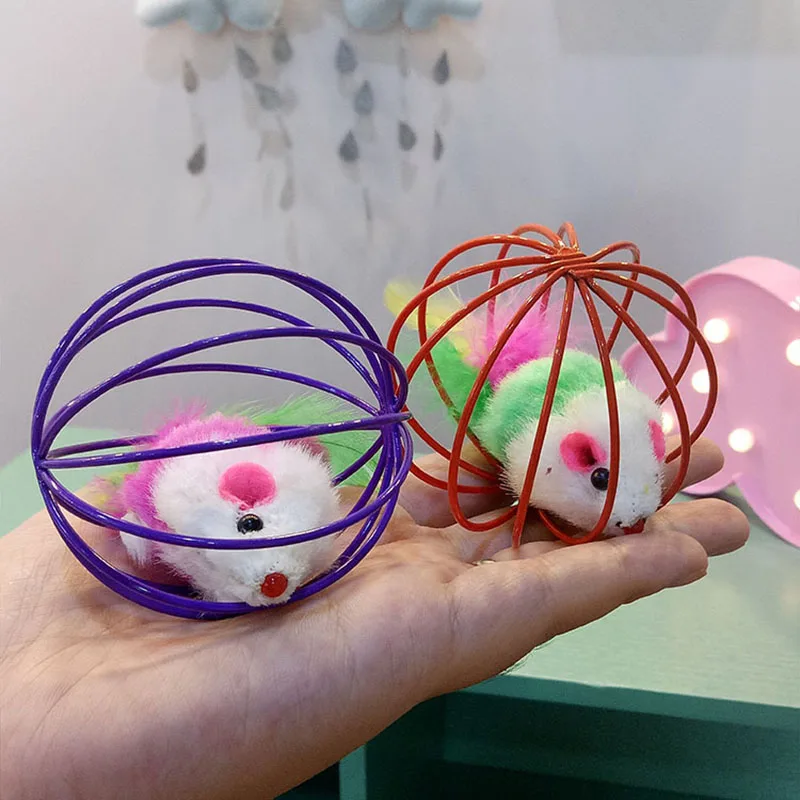 Забавный питомец котенок кошка игрушки играющая мышь крыса мыши мячи клетка для