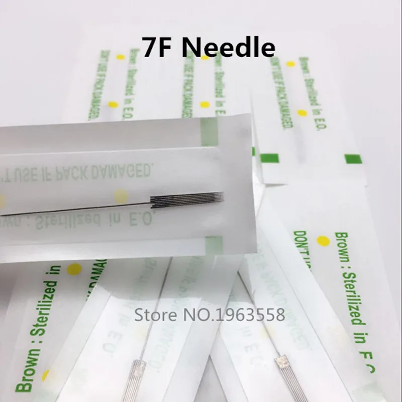 

100Pcs Permanent Makeup Good Quality Tattoo Machine Traditional Tattoo Needles Size 7F Independent Package