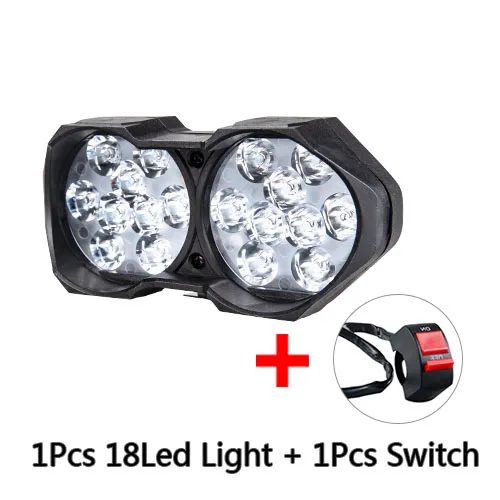 1Pcs 18Led x Switch Ammtoo Электрический Мотоцикл головной светильник вспомогательная лампа противотуманных фар светильник 12V 6500K Лондонский автобус автомобиль мотоцикл работает ATV Белый DRL автомобилей головной светильник s - Цвет: 1Pcs 18Led x Switch