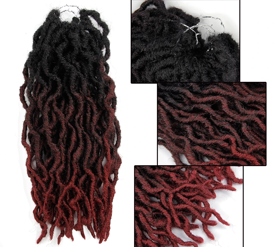 Faux Locs Curly накладные волосы на крючке, вьющиеся дреды волосы для наращивания 18 корня/пакет крючком вьющихся волос Синтетические Искусственные Locs в виде пряди волос