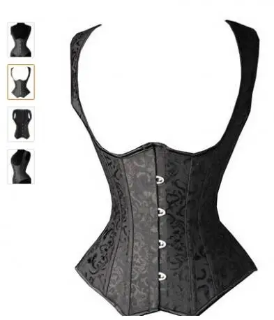 Бесплатная доставка хорошее качество! Готическое Черное длинное платье корсет в