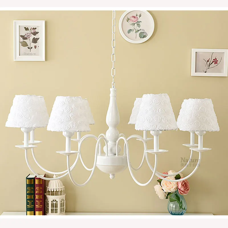 

Chandelier 8 Arms children bed room chandeliers Warm and romantic lighting lustres para sala de jantar 90-260V E27 lampholder