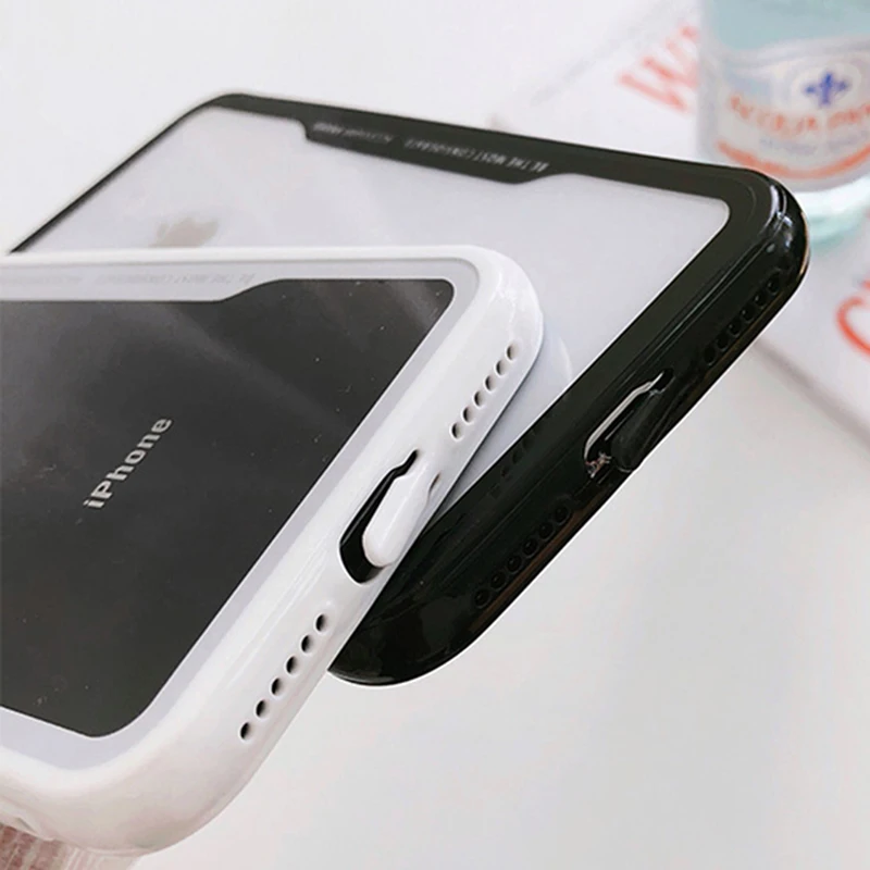 LACK Fashion Hard Protective Clear Phone Case For iphone X Simple Black White Edge 6 6s 7 8 Plus Back Cover Capa |