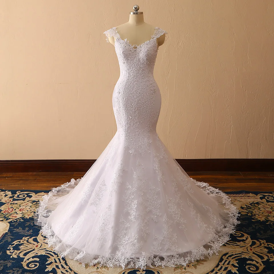 SIJANE Vestidos de Noiva глубокий v образный вырез винтажное свадебное платье годе