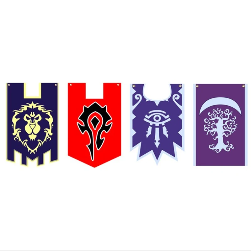 Movie Warcraft WOW World of Warcr Alliance Horde Banner Embroidery Flag Dacron Cosplay Accessory | Тематическая одежда и