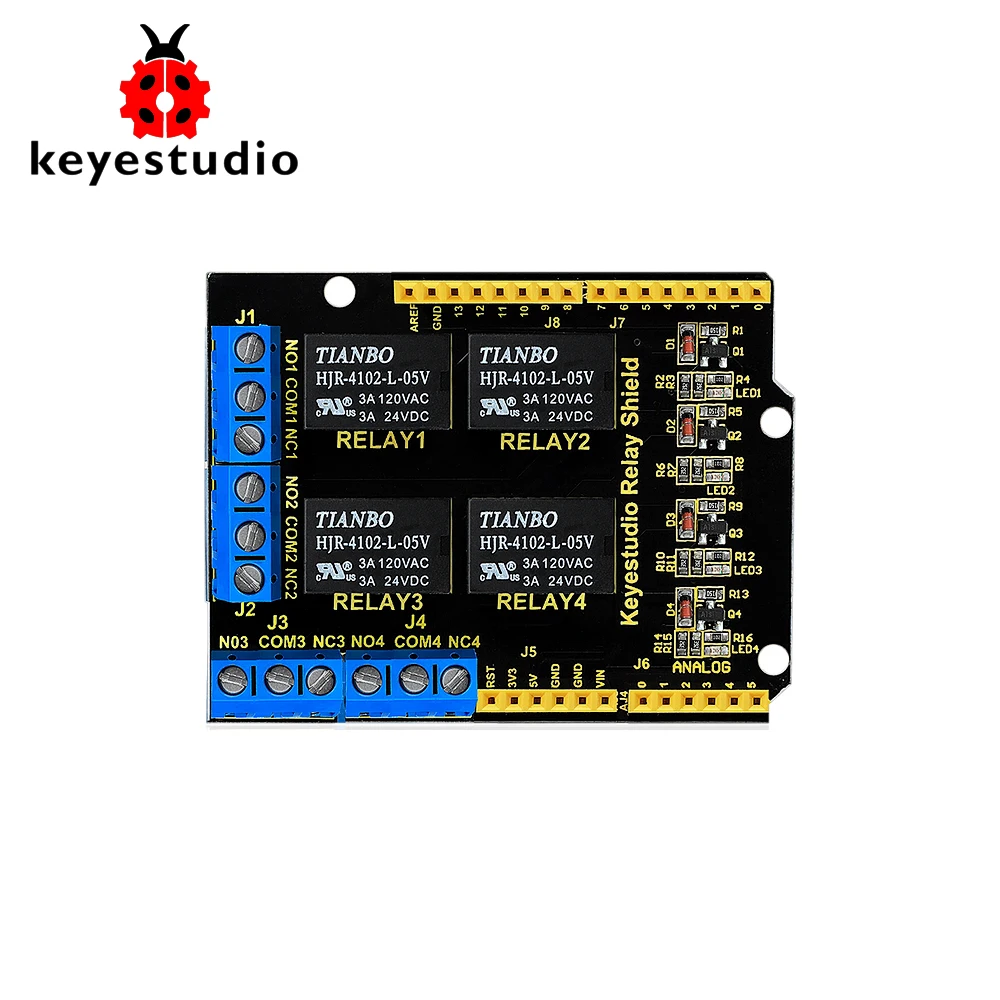 4-Канальный Релейный защитный модуль Keyestudio 5 В для Arduino UNO R3 | Компьютеры и офис