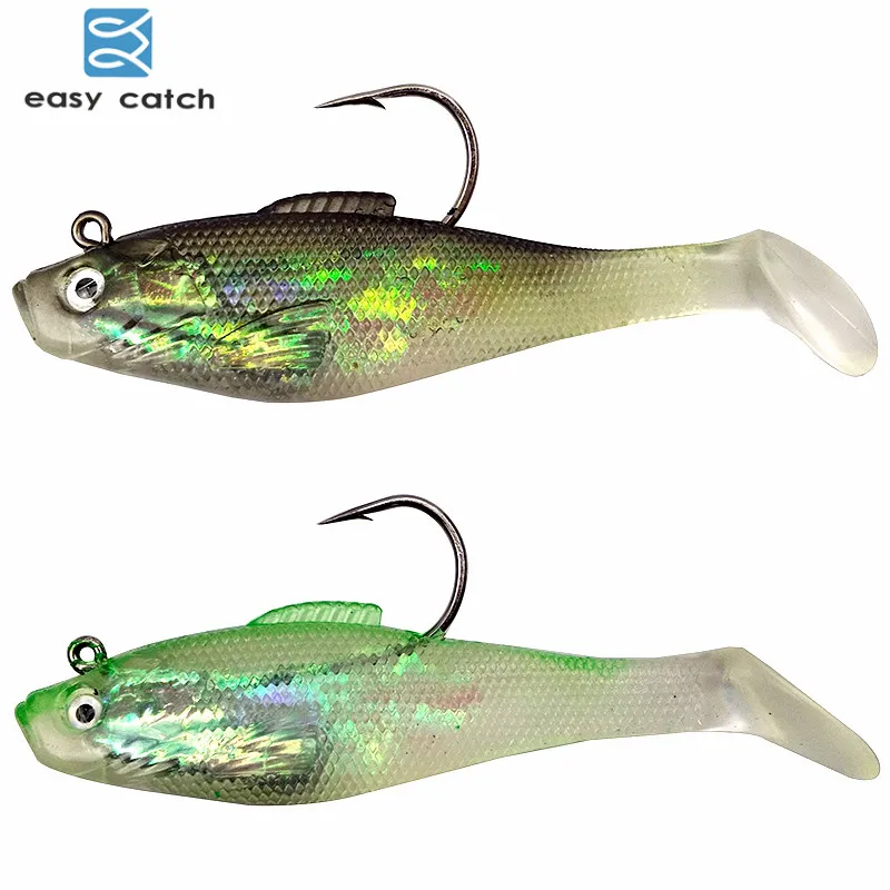 Easy Catch 6 шт. см реалистичные 3D глаза лазерные мягкие свинцовые рыболовные приманки