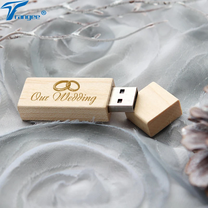 Деревянный usb + Подарочная коробка флэш-накопитель 4 ГБ 8 16 32 Кленовая Флэшка