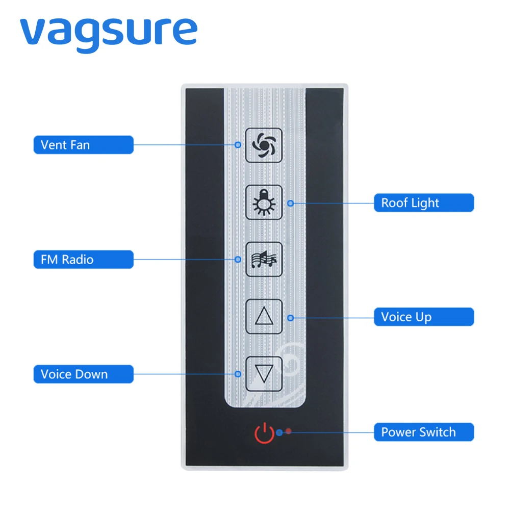 Vagsure 1 шт. ЖК-дисплей Индукционное управление Лер динамик лампа FM радио вентиляционный вентилятор душ управление для душевой кабины аксессуар корпус