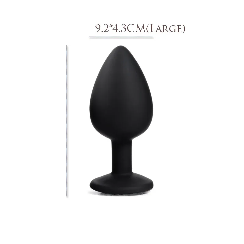 Силиконовая Анальная пробка размер S/M/L с украшением в виде камня анальная