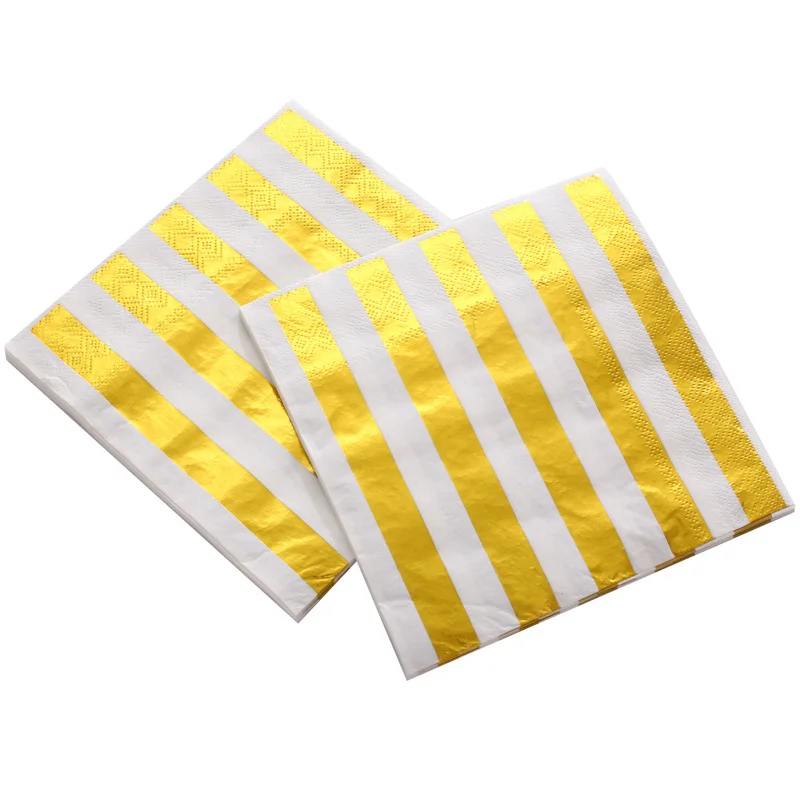 D napkin 20pcs 20 шт./лот фольга из розового золота в горошек Бумага салфетка для мальчика и девочки, Пол раскрыть вечерние ткани украшение для салфеток салфетки 33*33 см - Цвет: D napkin 20pcs