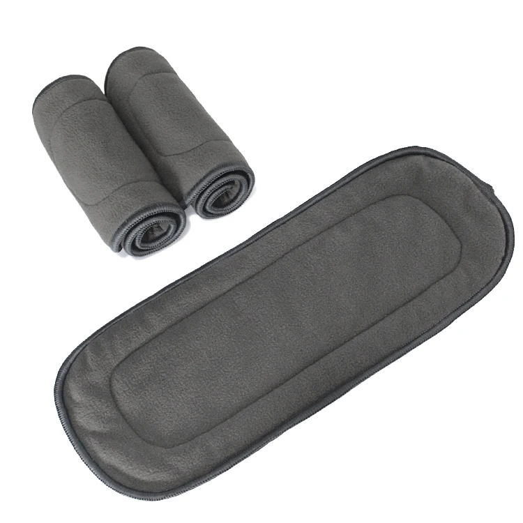 5 Layers уголь бамбука вставляет держать сухой ткань пеленки вставки многоразовые