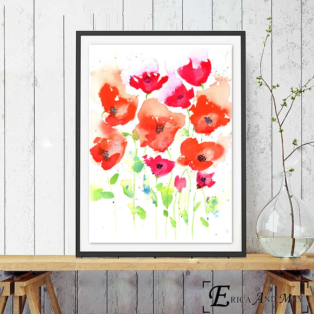 Poppy Flowers модные художественные работы печать на холсте современная живопись