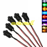 5pcs 5mm 5v pre wired water clear round led bezel holder light lamp red yellow blue green white orange uv pink warm white