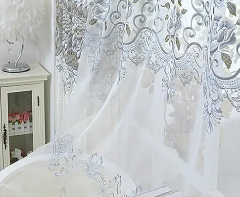 Tulle Европейский роскошный полый растворимая вышивка оконные экраны шторы для гостиной спальни занавески прозрачная ткань - Цвет: Tulle