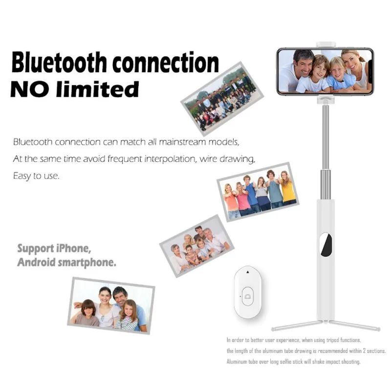 Портативный мини Bluetooth селфи палка складной Выдвижной Штатив для iPhone Xiaomi OnePlus SamSung