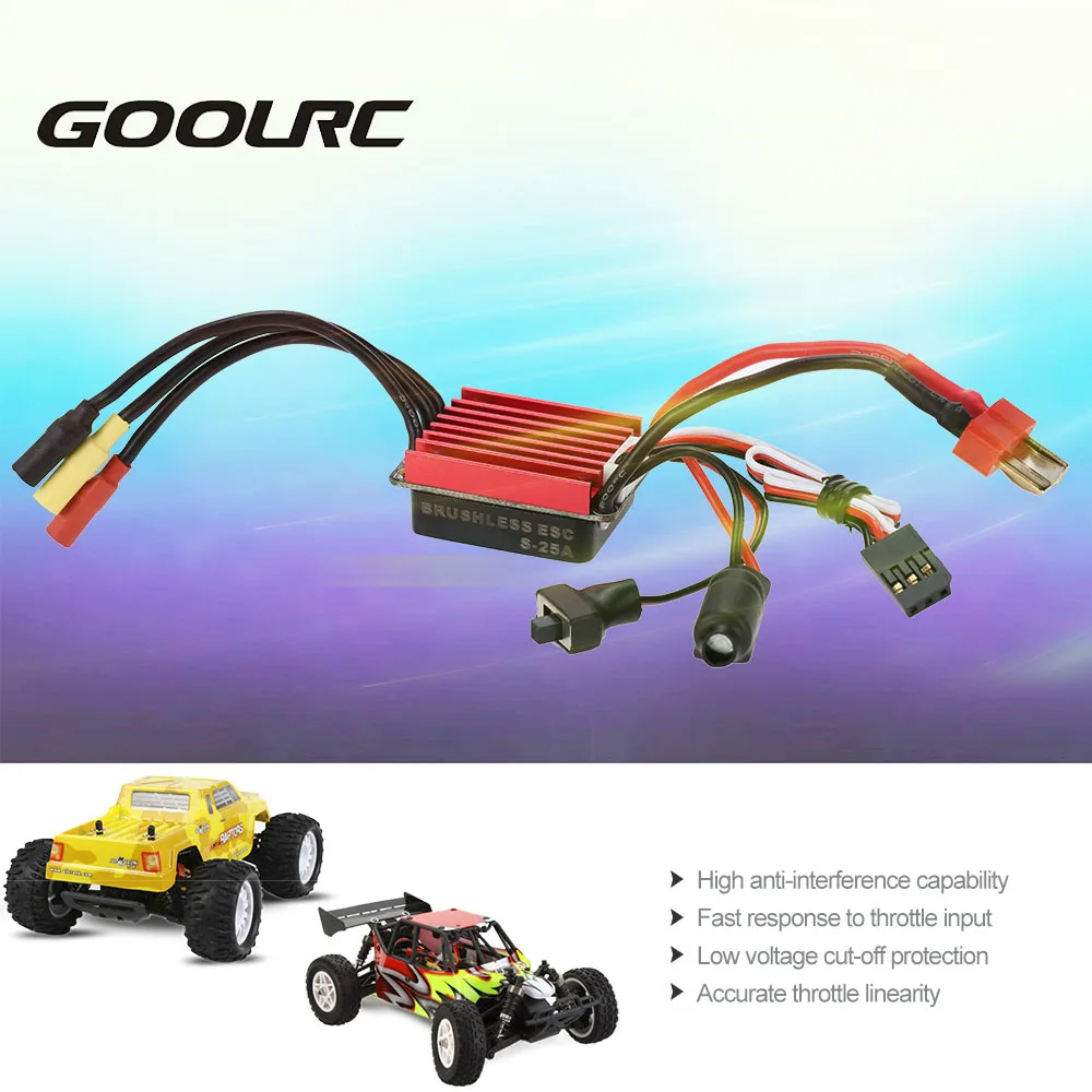 GoolRC 1/16 1/18 RC автозапчасти S2430 7200KV бесщеточный двигатель 25A ESC комбинированный