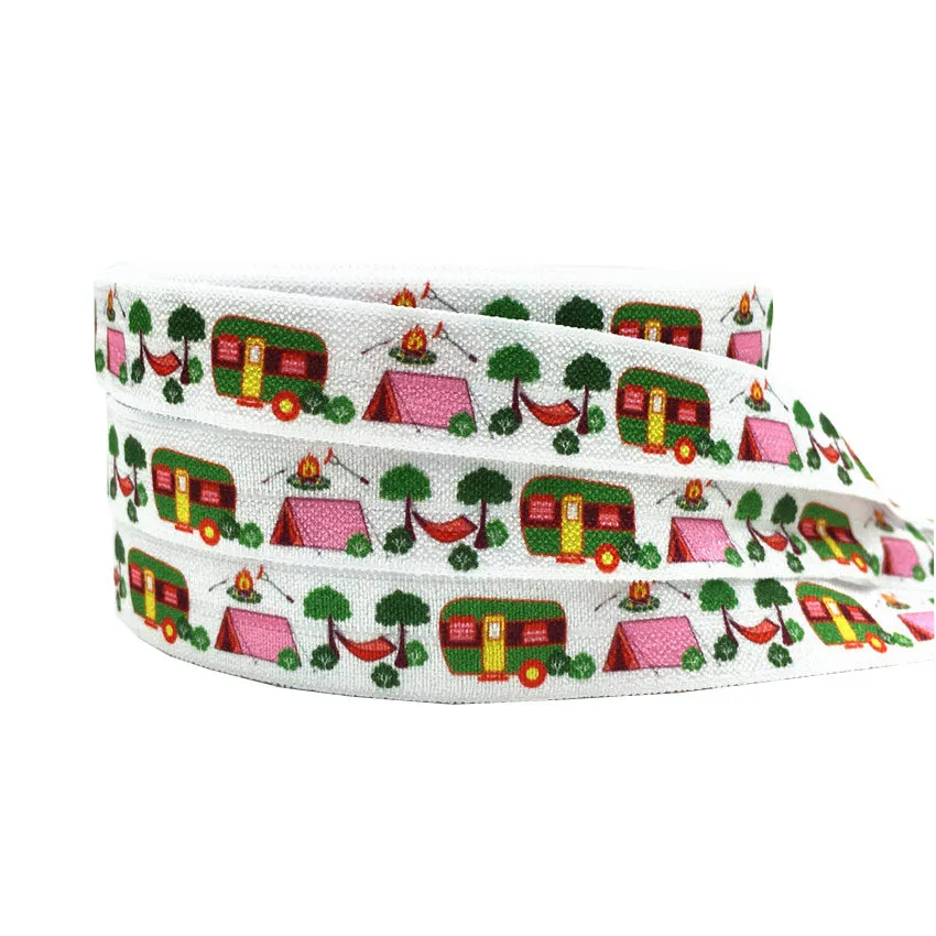 P1023 5/" 16 мм camper машинки печатные складные эластичные ленты DIY эластичные Галстуки для волос лента аксессуары для одежды головные уборы эластичная лента - Цвет: P1023