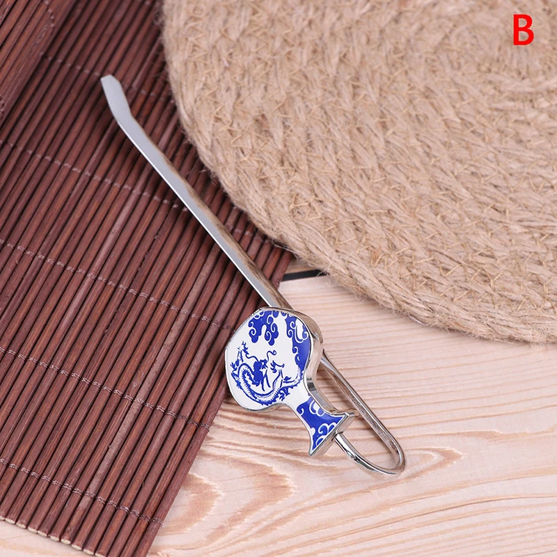 Vintage Porcelain Vase Bookmark For Books Blue And White Metal Bookmark School Stationery Items Creative Unique Gift