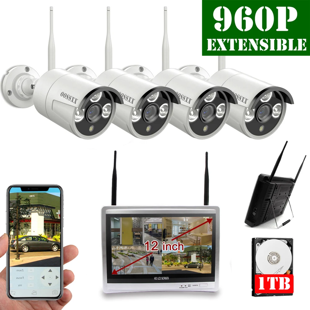 Oossxx 8CH 1080 P Беспроводной NVR комплект камер видеонаблюдения Системы 1.3MP для дома и