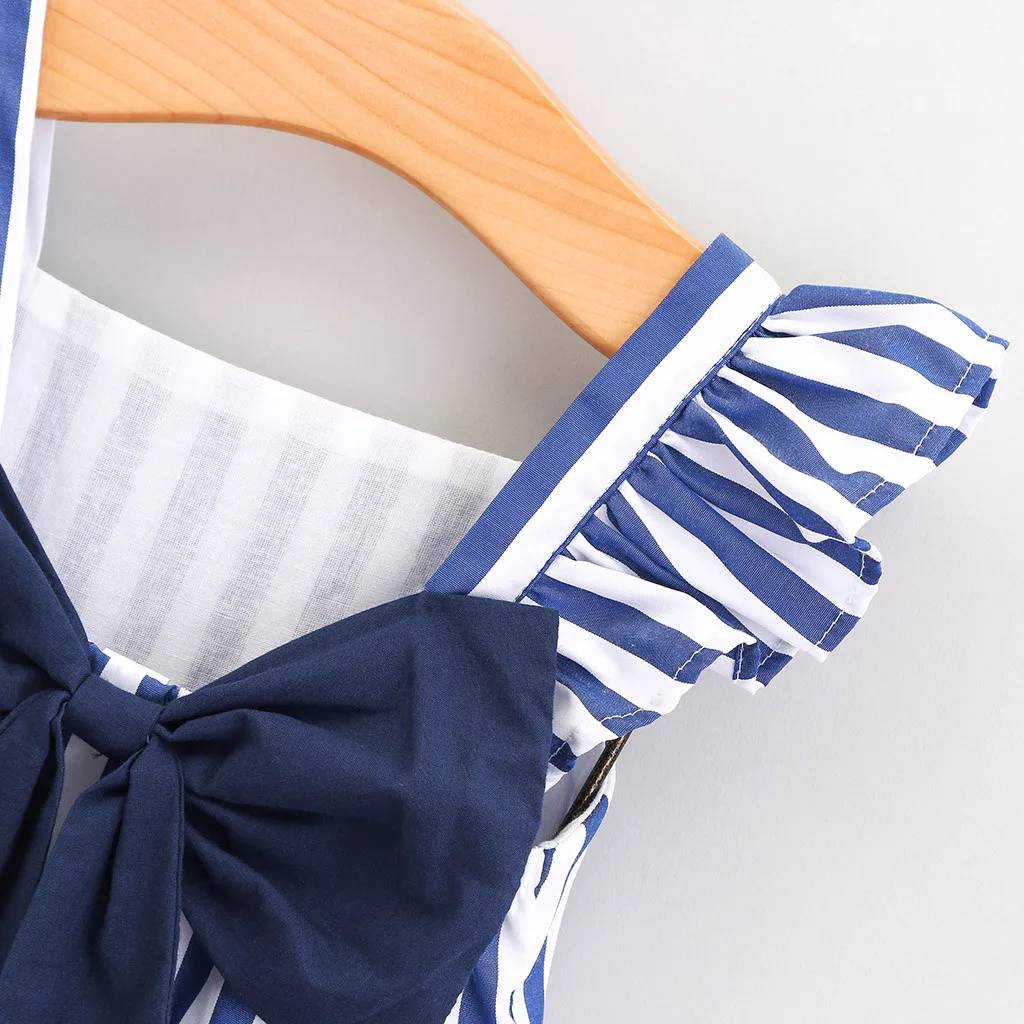 

SAGACE Summer Baby Clothes Princess Girl Backless Bow Stripe Sleeveless Dress Newborn Baby Girl Dresses Baby Dresses Girl