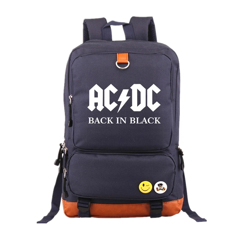 Группа AC/DC черная сумка рюкзак из конвы для ноутбука подростков Мужская школьная