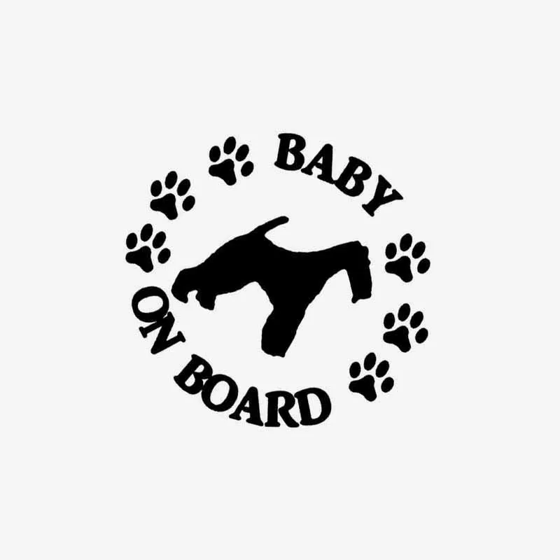 13 см * 12 Виниловая мотоциклетная наклейка для автомобиля BABY ON BOARD Fox Terrier Dog черная