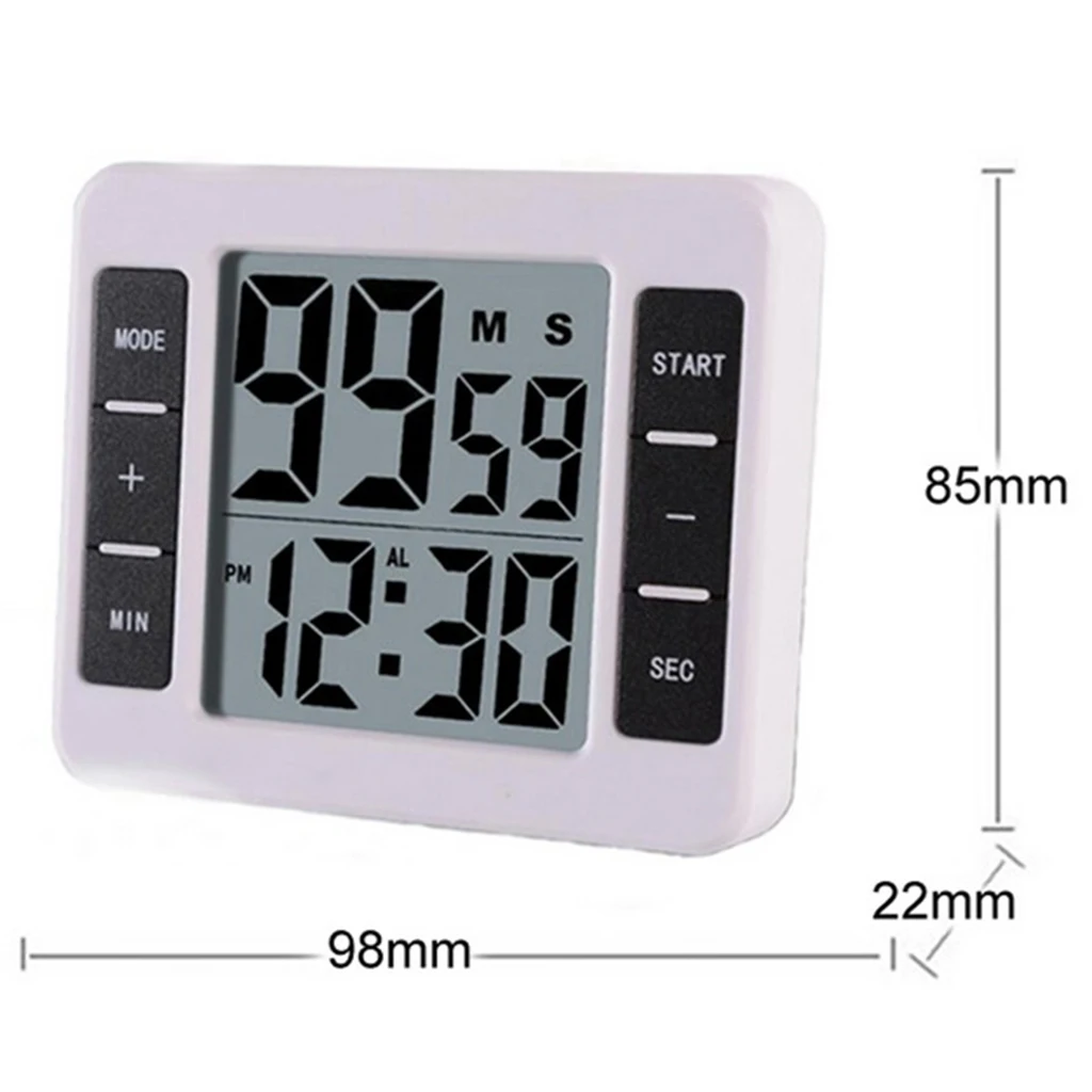 

LCD Digital Alarm Clock Kitchen Cooking Timer Count Up Countdown Timer Reminder 99 minutes and 59 seconds