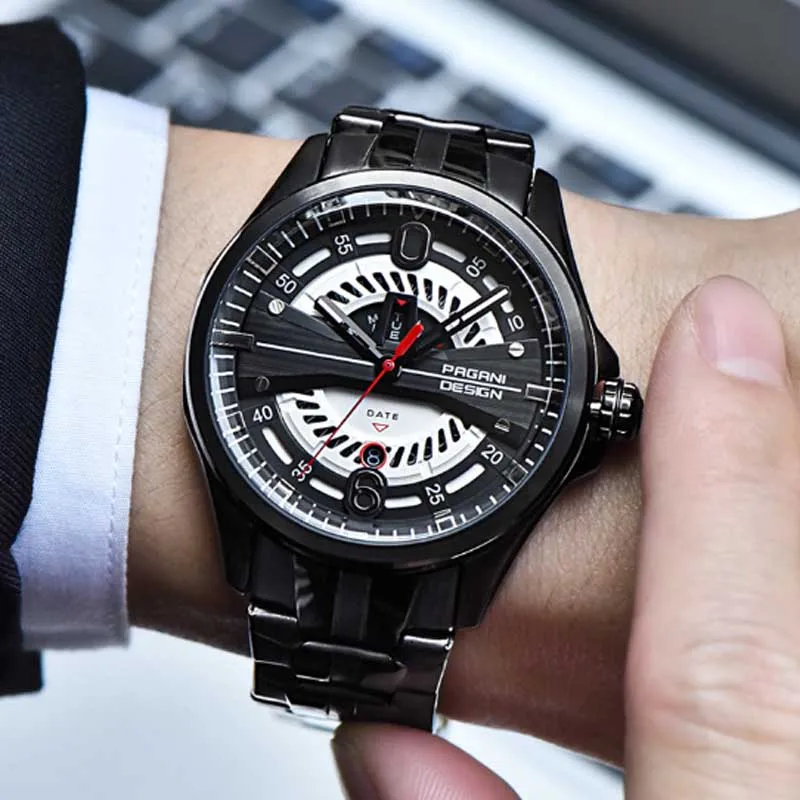 Pagani дизайнерские Роскошные мужские часы спортивные Стальные кварцевые полые