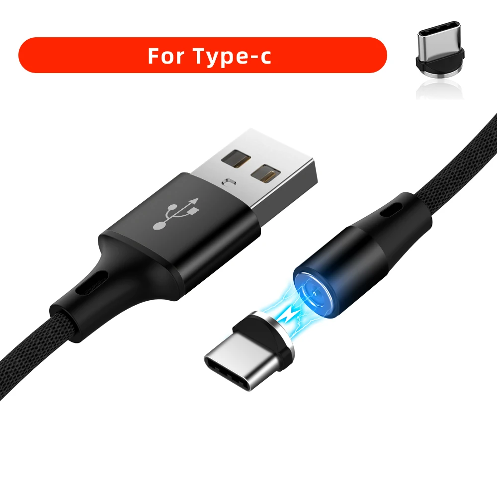 Магнитный USB C Micro USB кабель для Redmi K20 Быстрая зарядка usb type C кабель магнитное зарядное устройство Micro USB кабель для huawei samsung - Цвет: Black For Type-c