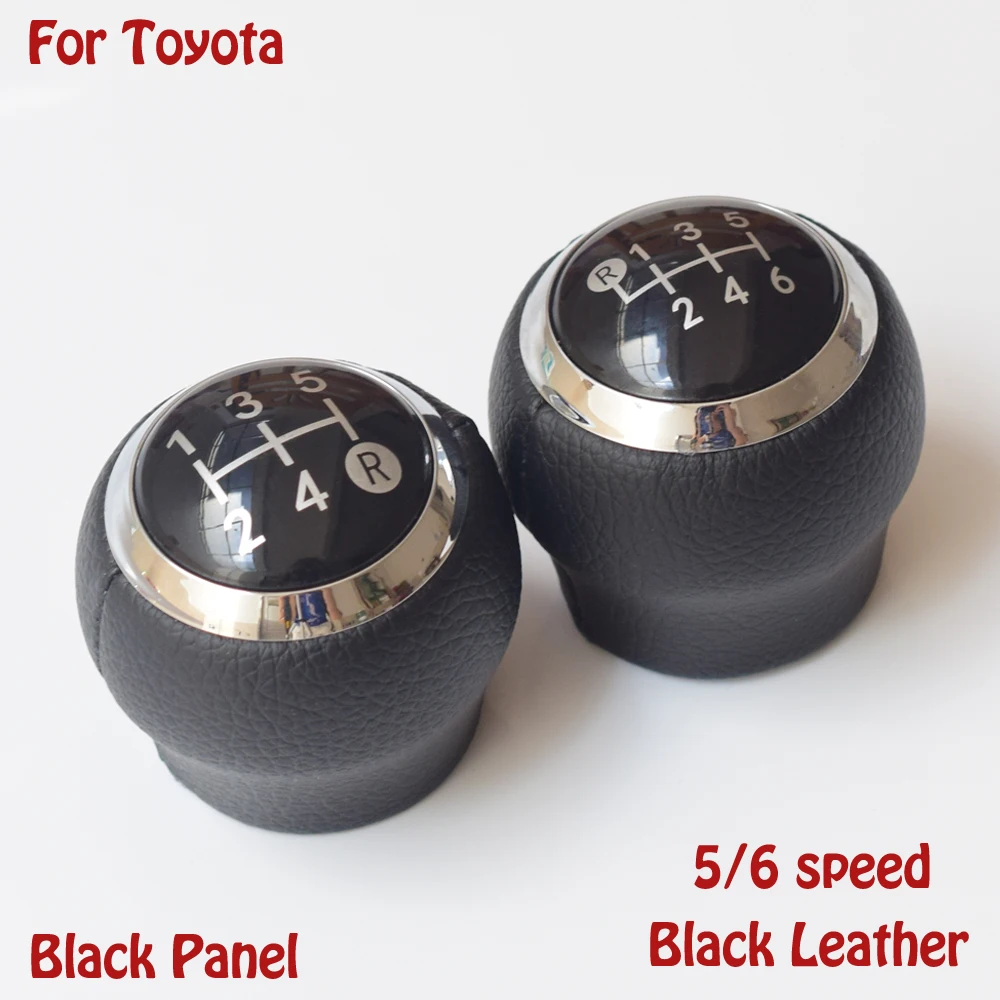 Черный/серый кожаный для Toyota Corolla 2007 mt Verso Yaris 2009-2010 2013-Автомобильный рычаг переключения передач ручка головка шаровая