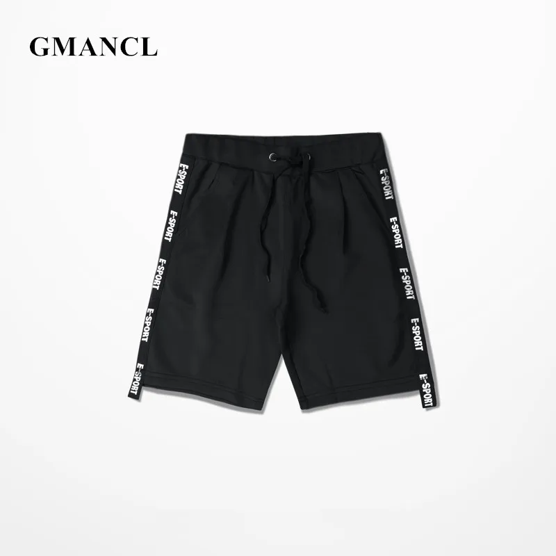 Мужские шорты с буквенным принтом GMANCL летние повседневные свободные на завязках