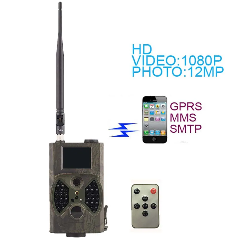 

HC-300M Охота Камера Ночное видение Инфракрасный MMS SMS GSM Trail Камера 12MP 1080P дикая природа Камера ловушка