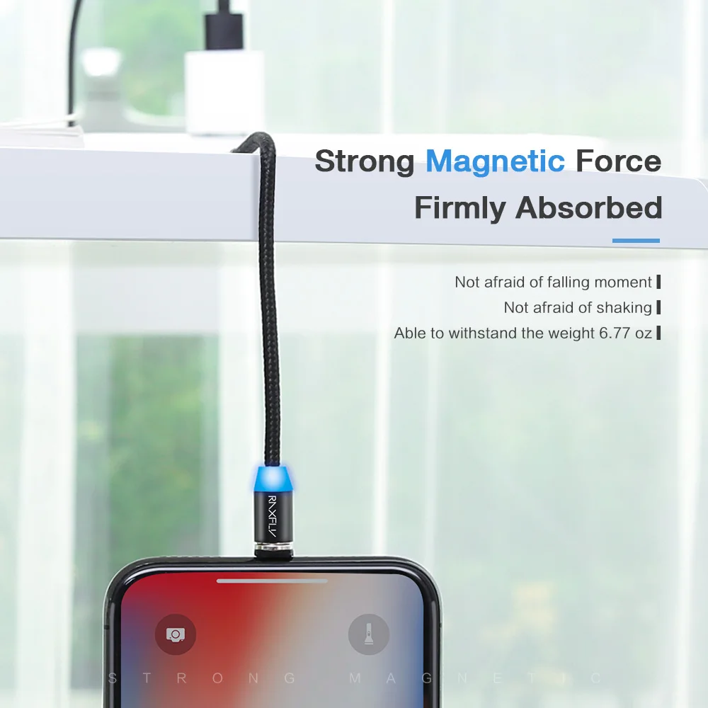 RAXFLY Магнитный зарядный кабель для iPhone, магнитный Micro USB кабель для samsung S9, зарядный провод, usb type-C кабель для huawei P10