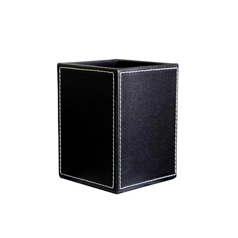 Деловые офисные принадлежности черный кожаный квадратный держатель для