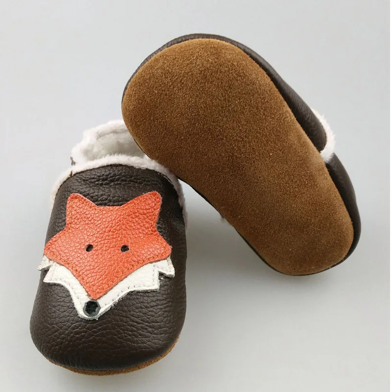 Зимняя детская обувь с рисунками из мультфильмов Детские мокасины натуральной