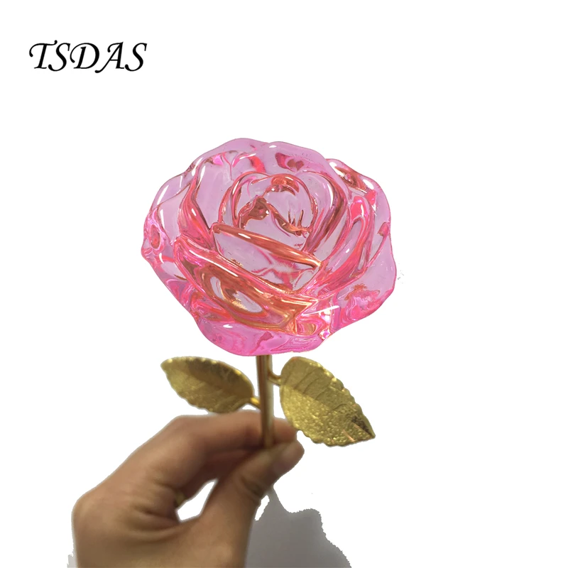 2017 Новогодние украшения розовые хрустальные розы с подарочной коробкой