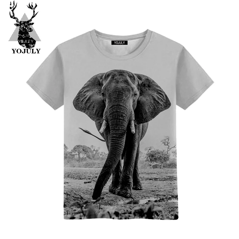 YOJULY 2019 Kawaii Elephant/Детская футболка с 3D принтом Новые Топы для мальчиков и девочек