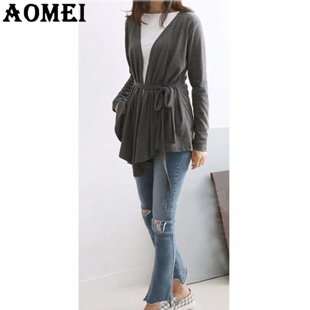 Для женщин трикотажные кардиганы хлопок v-образным вырезом Топы трикотаж с