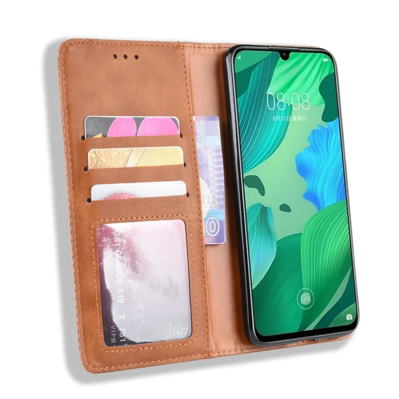 Роскошный тонкий кожаный чехол книжка в стиле ретро с магнитной застежкой для