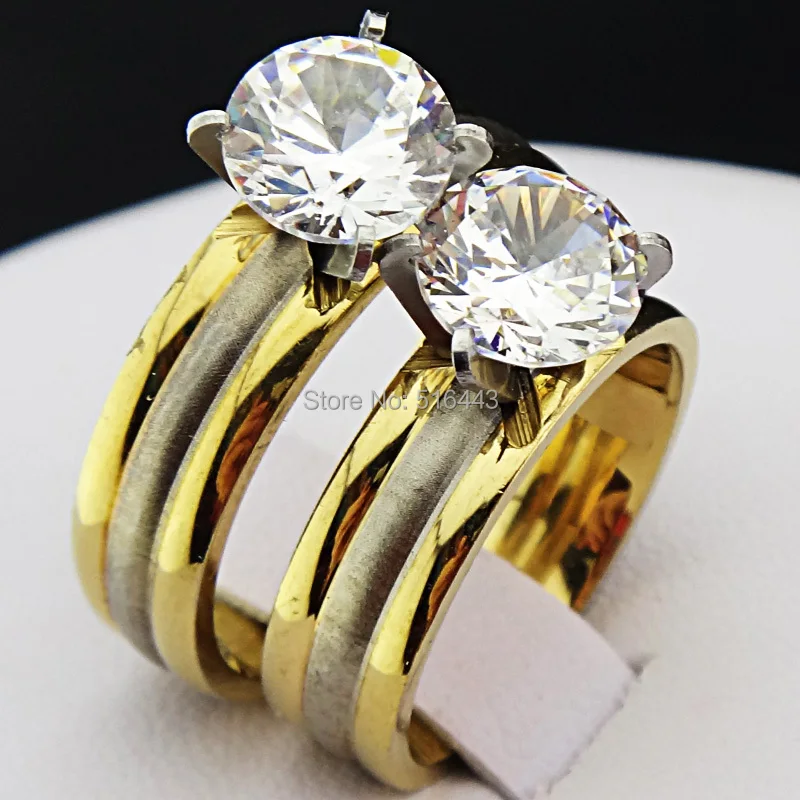 Не зеленый! Никогда не выцветает! Новые AAA фианиты 18k золото 316L нержавеющая сталь с