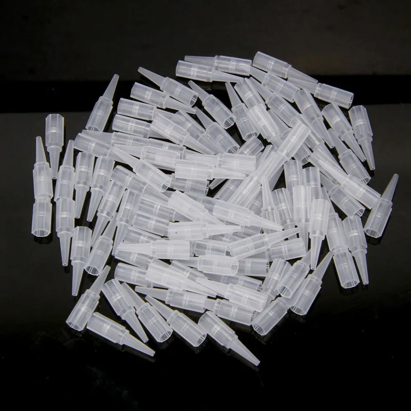 100 шт. перманентные иглы для тату пластиковые колпачки наконечники бровей губ