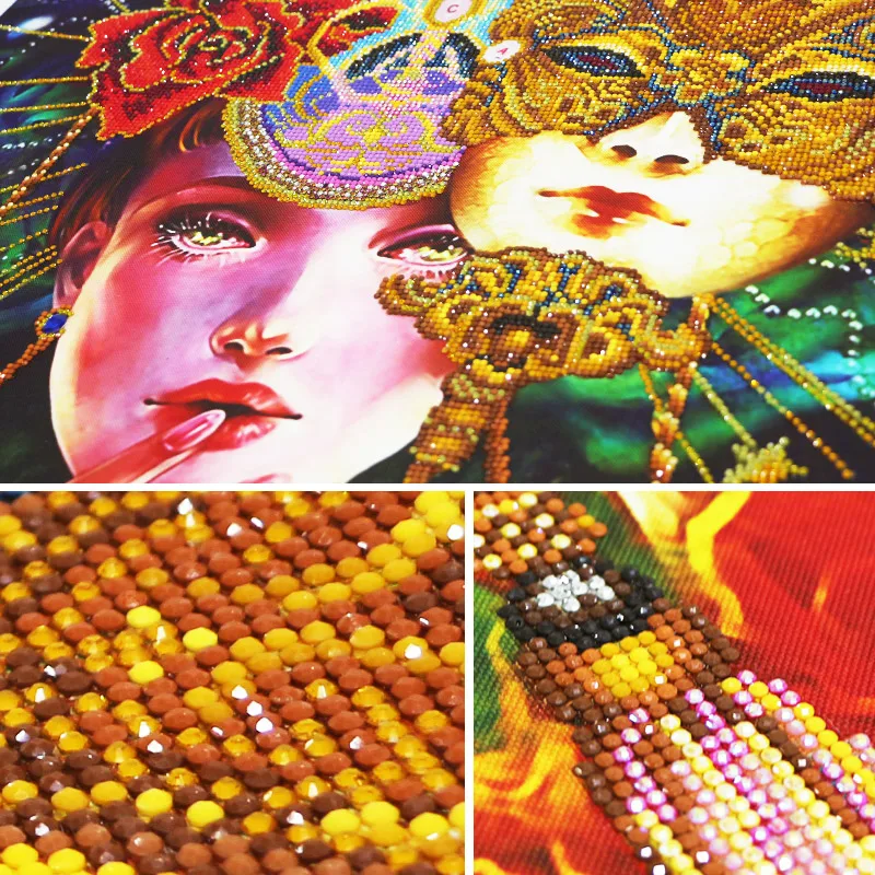 2018 5D DIY Diamond Painting Full Cross Stitch Mask 3D Special-shaped Embroidery Pretty Girl Decoration Mosaic Christmas | Дом и сад
