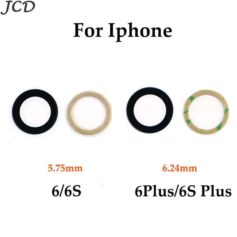 JCD для iPhone 6 6 Plus 6s 6s Plus 7 8 8 Plus 5G 5s SE X XR XS Max Задняя крышка объектива камеры Замена стеклянной крышки с клеем