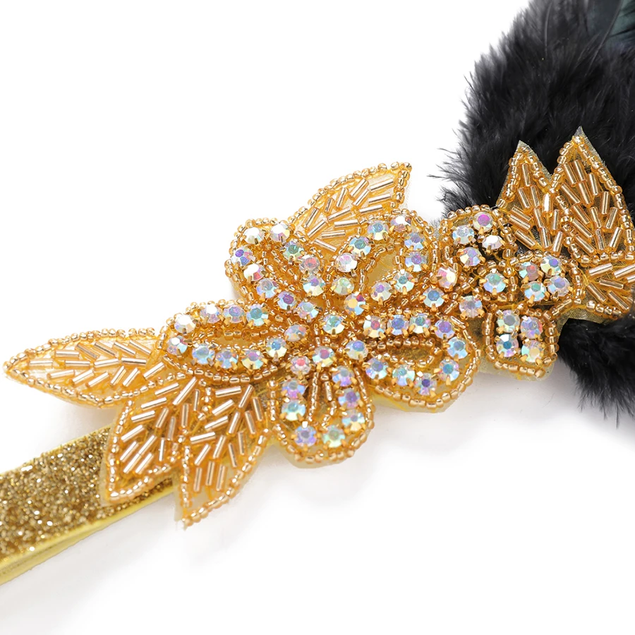 EVER FAIRY Новая модная упругая резинка для волос с кристаллами, перьями, вышивкой и индийскими аксессуарами для фестивалей.