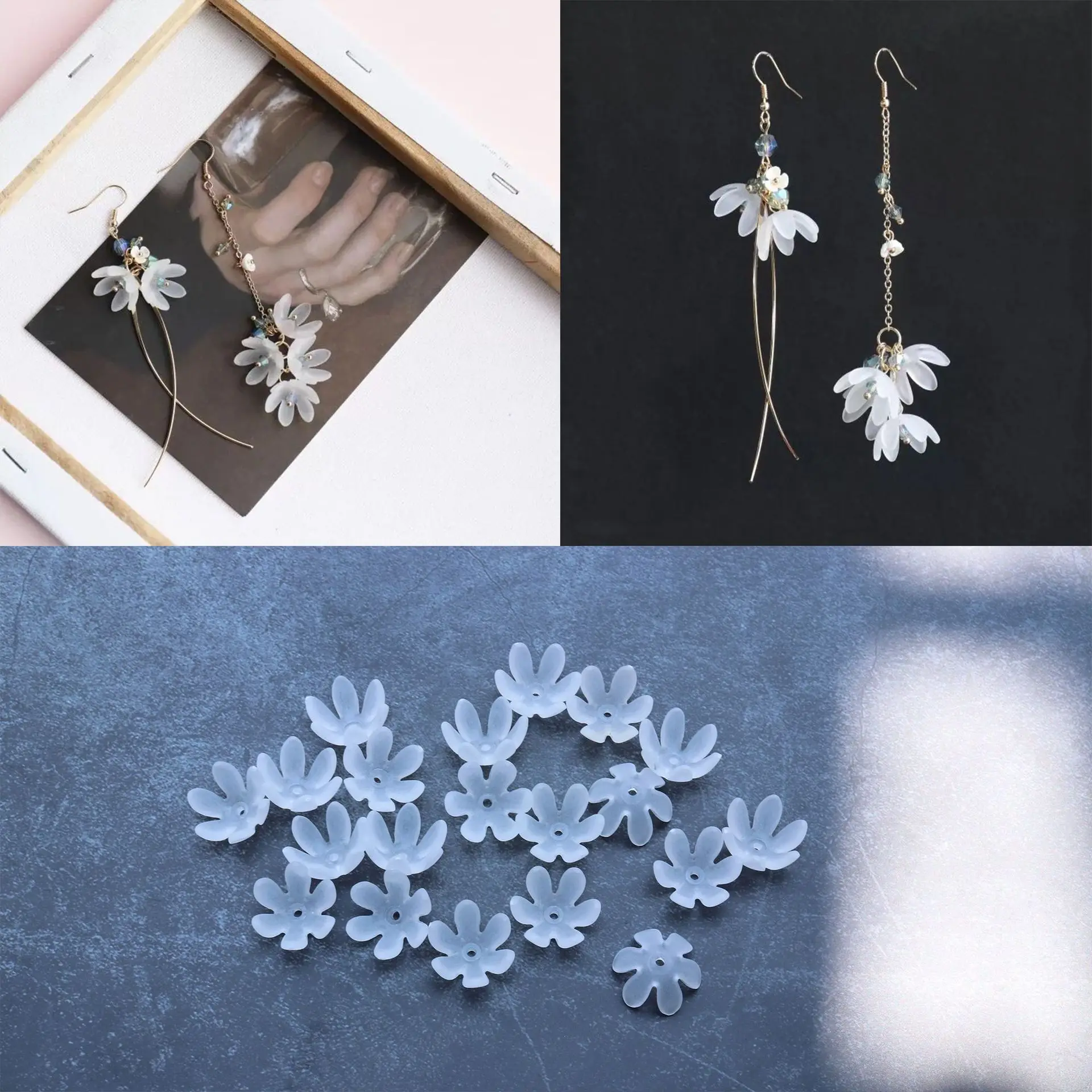 100 шт. модный искусственный жемчуг из пластика подвески в виде цветов и лепестков