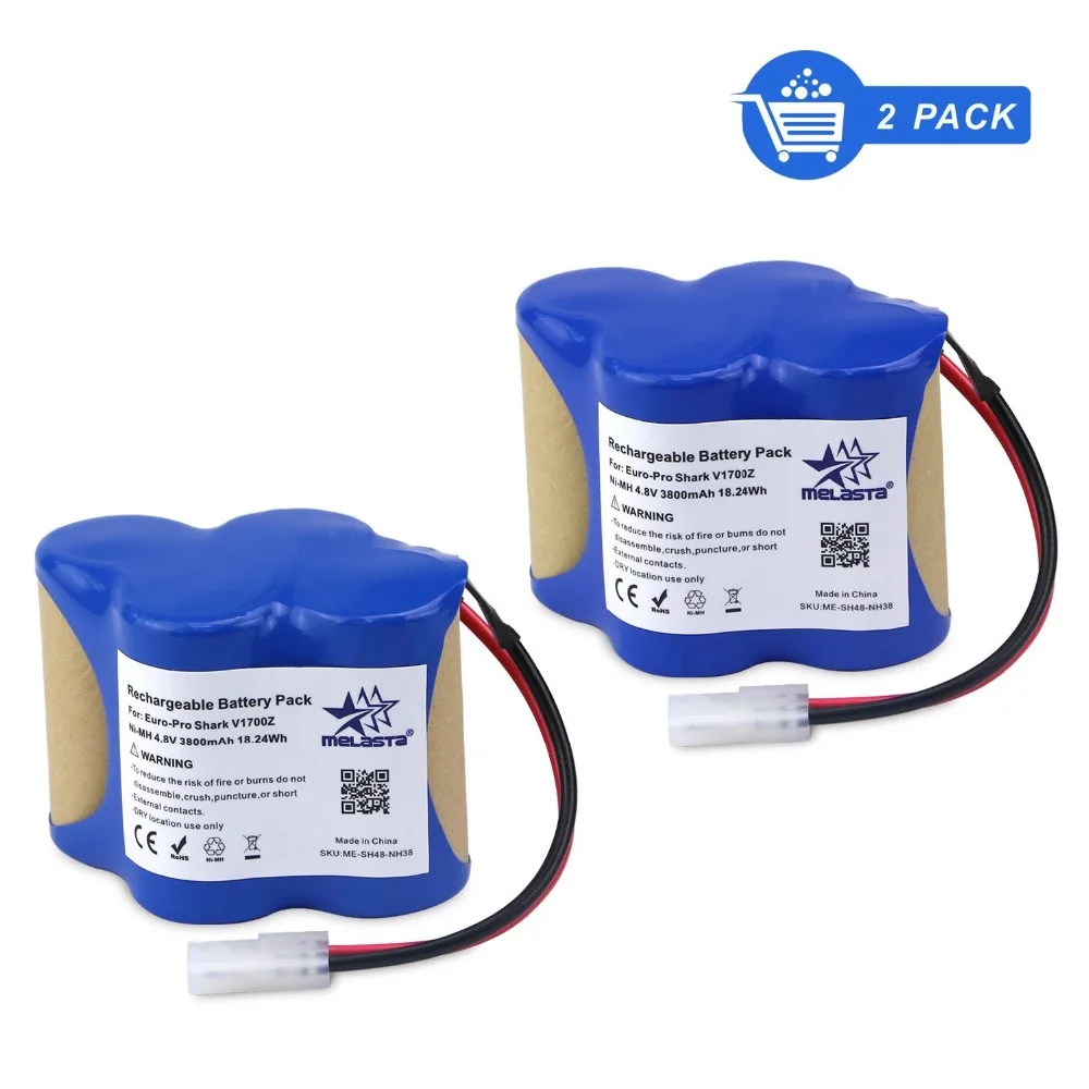 Melasta 2 PACK 4 8 V 3800mAh NiMH батарея для евро Pro Shark V1700Z V1930 X1725QN VAC X8905 беспроводной пылесос