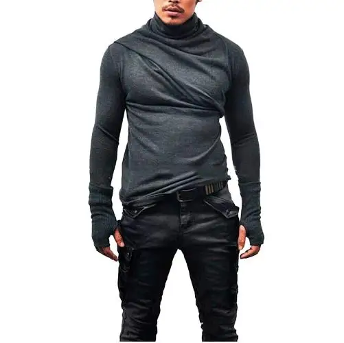 Футболка мужская с длинным рукавом и перчатками брендовая Стильная приталенная